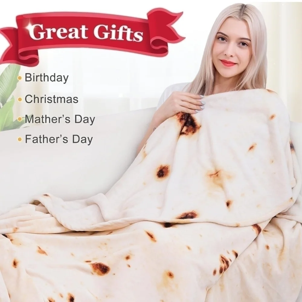 Jorbest Burritos Tortilla Wrap Blanket NIB